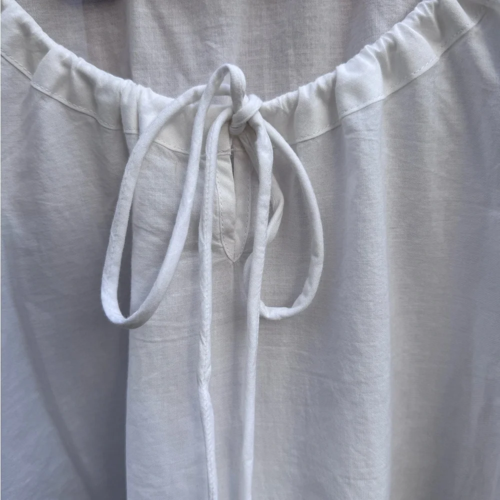 J. Crew White Eyelet Blouse Scalloped Hem 100% Cotton - Picture 4 of 6